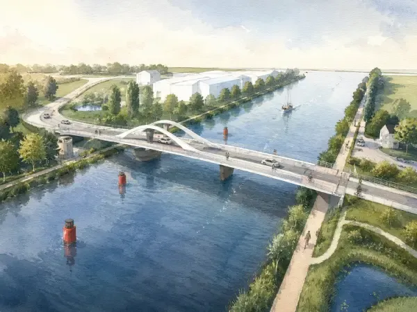 Illustration - Chantier du pont de Colombelles