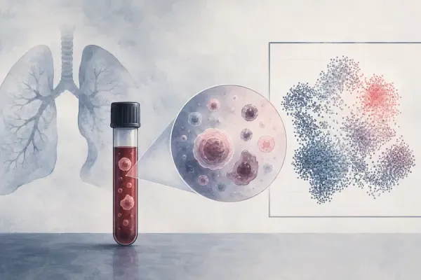 Illustration de cellules analysées dans le sang