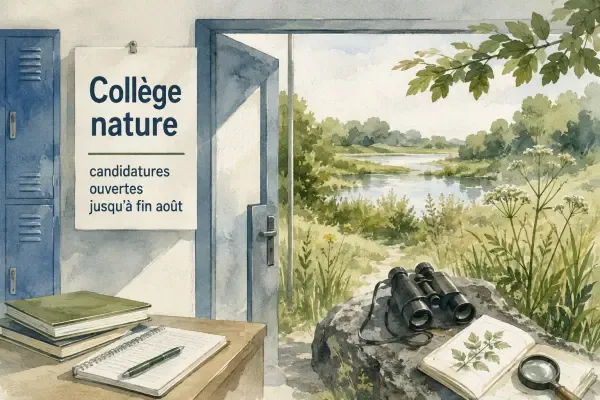 Illustration - Collégiens dans un espace naturel