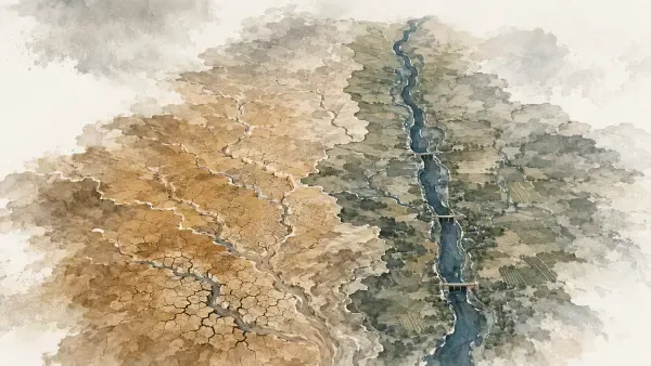 Illustration des restrictions d’eau dans le Rhône