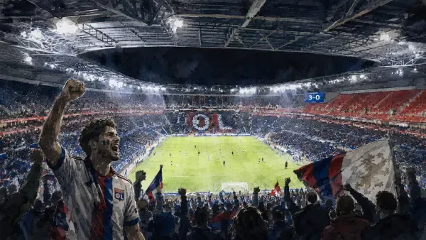 Illustration - soirée européenne au stade lyonnais