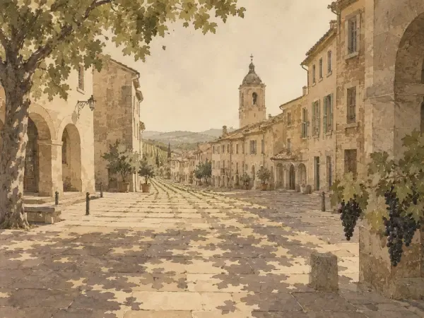 Illustration - Vignerons dans les rues de Fronton