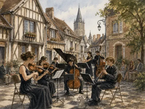 Illustration - Jeunes musiciens en concert à Verneuil