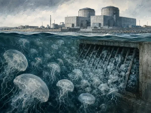 Illustration - Méduses devant la centrale nucléaire