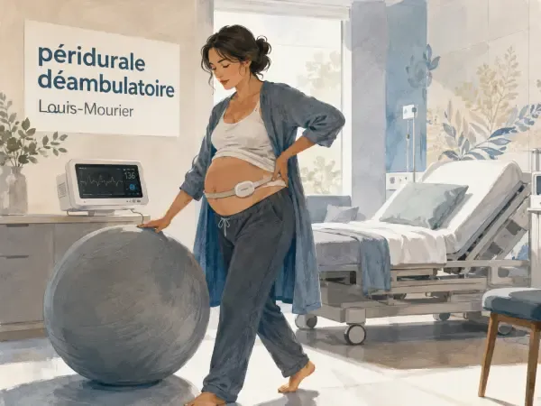 Illustration - Patiente mobile en salle de naissance