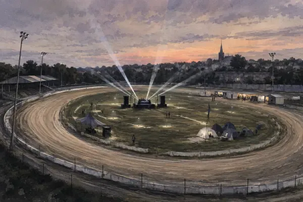 Illustration - festival techno sur piste moto
