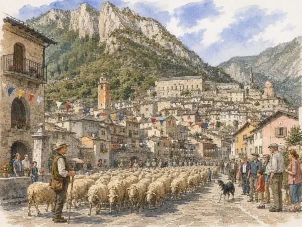 Illustration - troupeau dans Tende