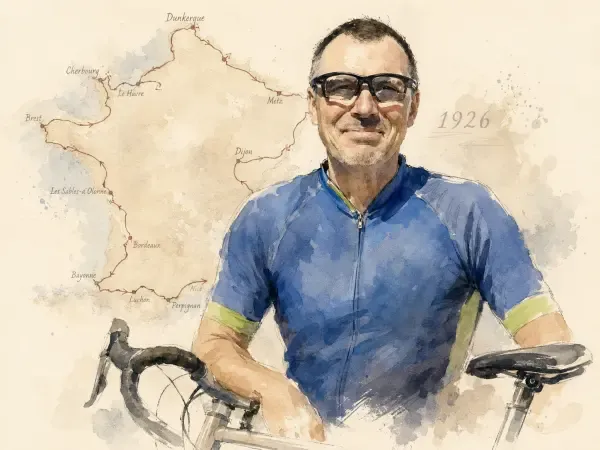 Illustration - Cycliste solitaire sur une longue route