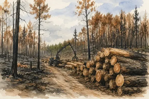 Illustration - Pins maritimes après l’incendie en Gironde