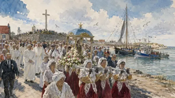 Illustration - Procession vers la mer à Bray-Dunes