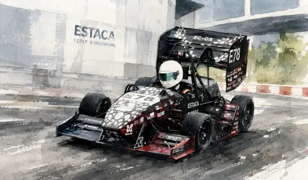 Illustration - Monoplace électrique étudiante sur circuit