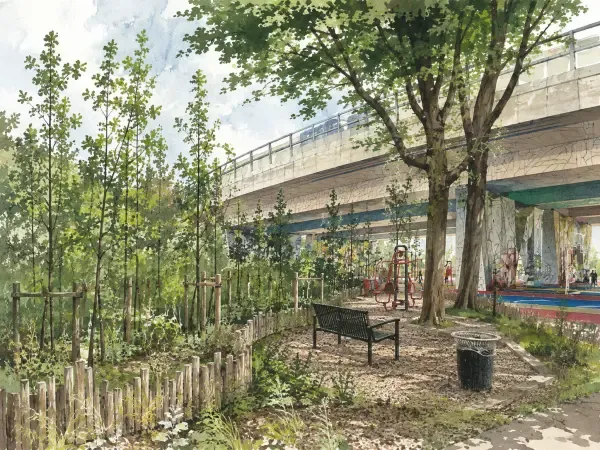 Illustration - jeunes arbres sous l’A4
