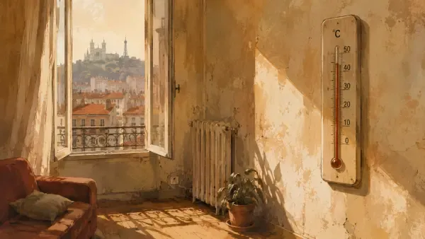 Illustration - Appartement lyonnais sous la chaleur