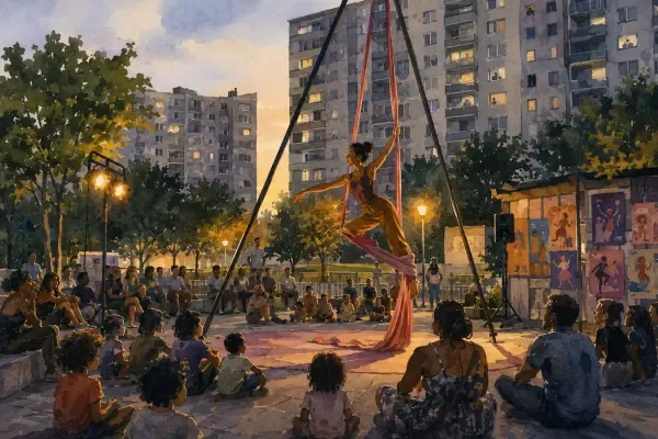 Spectacle au pied des immeubles