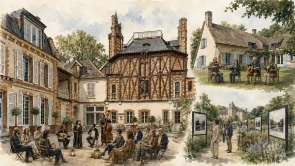 Illustration de trois lieux patrimoniaux