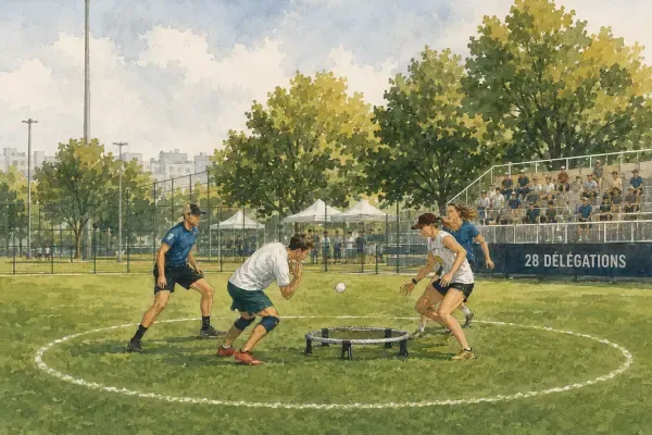 Illustration - Partie de roundnet à Champigny