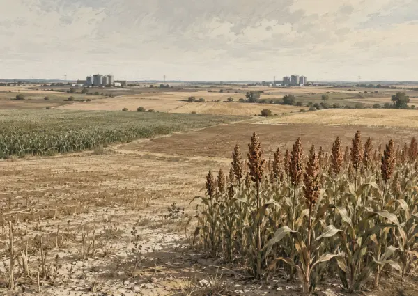 Illustration de sorgho dans un champ francilien