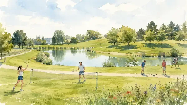 Illustration - jeux au lac des Trois Parts