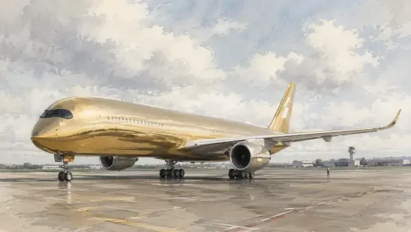 Illustration - A350 doré à Toulouse