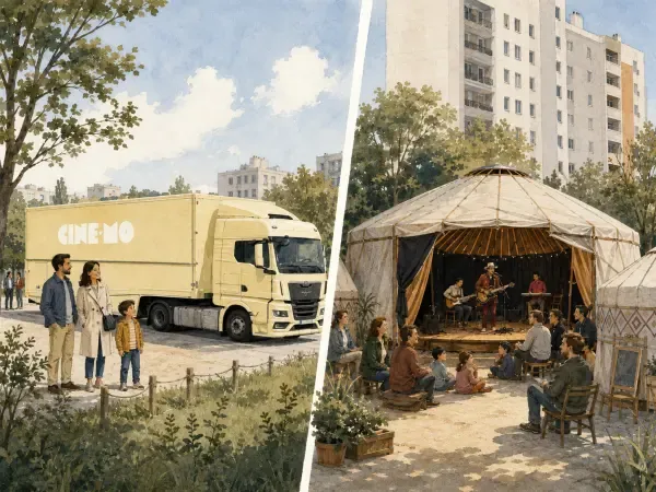 Camion-cinéma et yourtes en Île-de-France