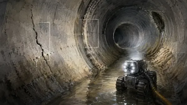 Illustration - IA inspectant une canalisation