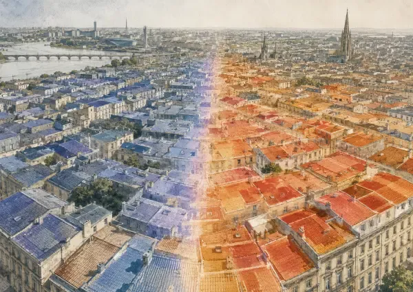 Illustration - Toits bordelais vus en thermographie