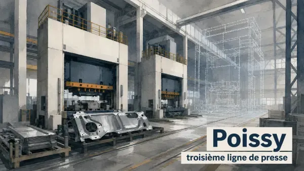 Illustration - ligne de presse industrielle à Poissy
