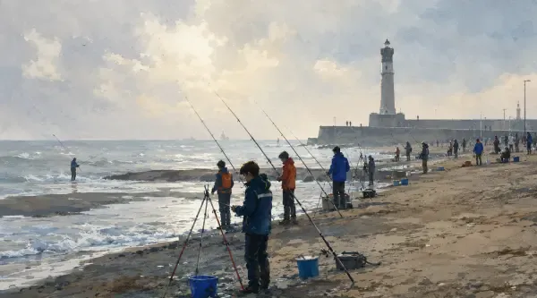 Illustration de pêcheurs sur le Braek