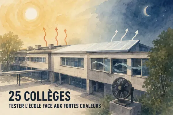Illustration de collège face à la chaleur