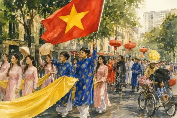 Illustration - Défilé vietnamien dans le 13e