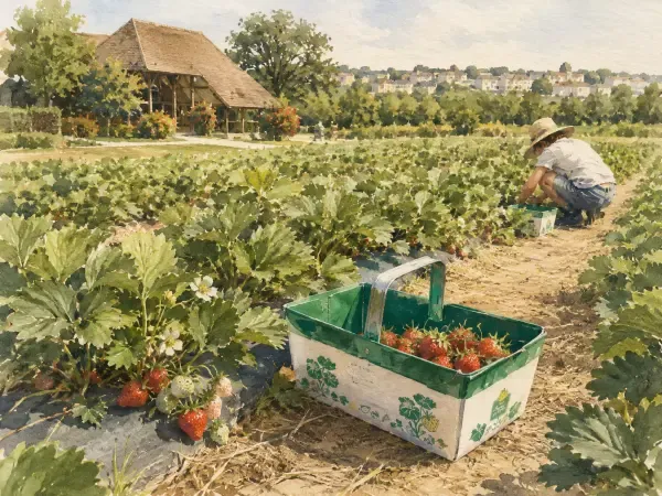 Illustration - Brouette et tomates à Viltain