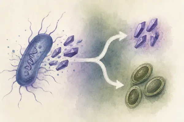 Illustration de bactéries et cristaux insecticides