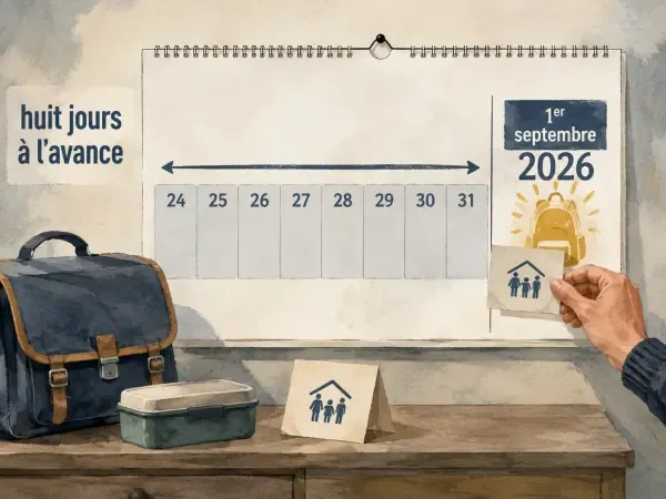 Illustration - calendrier familial de rentrée