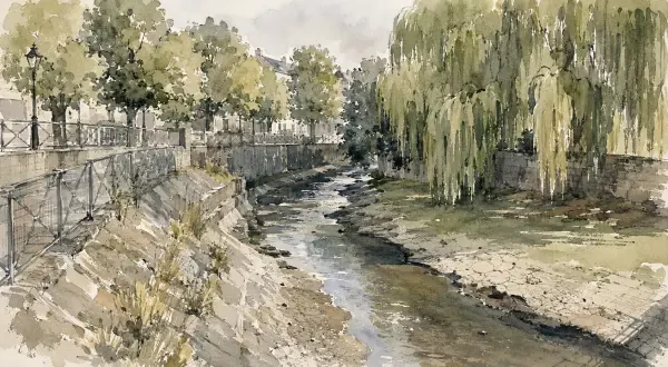 Illustration - rivière en période de sécheresse