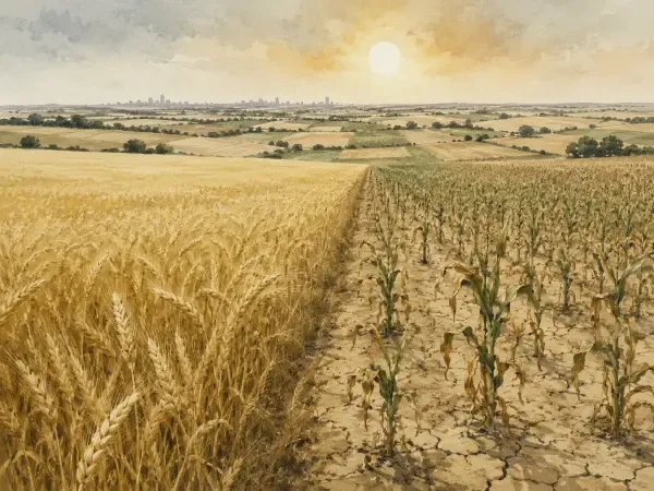 Illustration - Champs de blé et maïs
