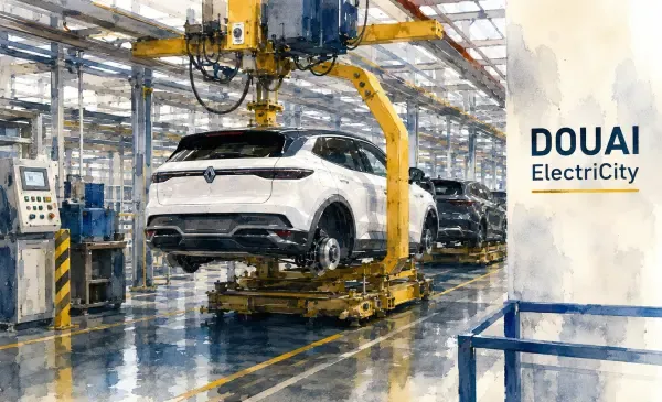 Illustration - usine automobile Renault à Douai