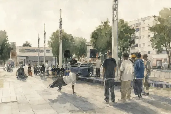 Illustration - danse hip-hop en plein air
