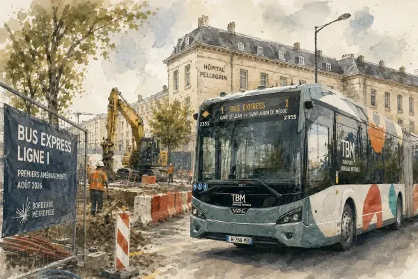 Illustration - Travaux du bus express à Bordeaux