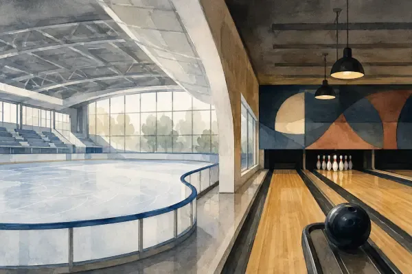 Illustration - Patinoire et pistes de bowling