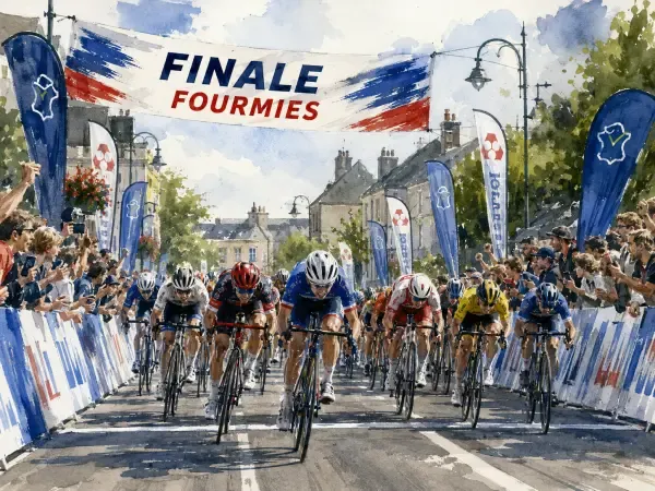 Illustration - Cyclistes juniors sur la ligne d’arrivée