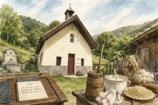 Illustration - Baratte et vieux pupitres