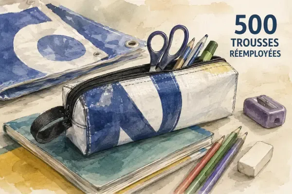Illustration - Sac et fournitures scolaires à Vitry