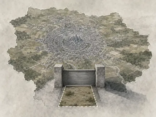 Illustration de terres et ville