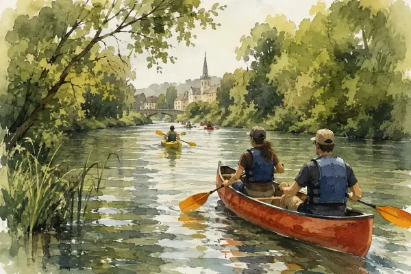 Illustration - canoës sur l’Eure à Louviers