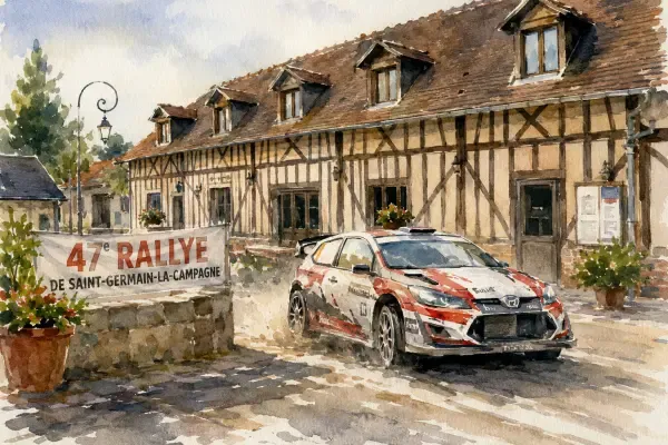 Illustration du rallye dans le village