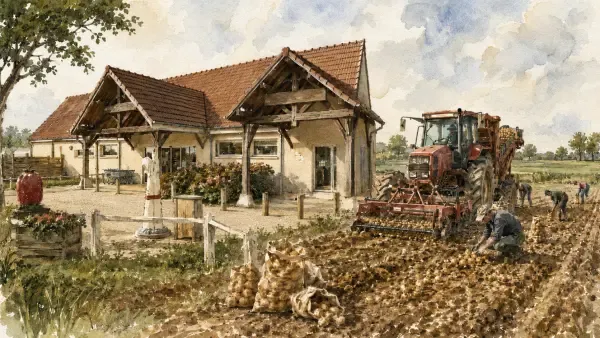 Brouette et pommes de terre à Rutel