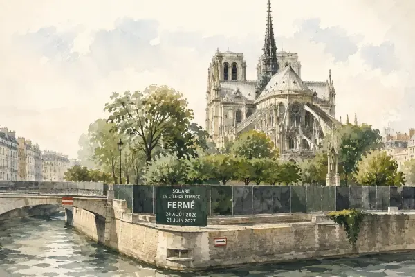 Illustration - square derrière Notre-Dame