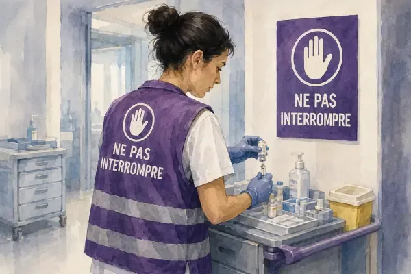 Illustration - Gilet violet de soignant à Tourcoing