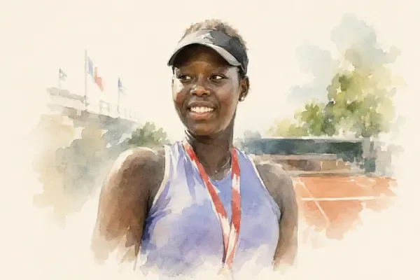 Illustration - joueuse de tennis sur terre battue