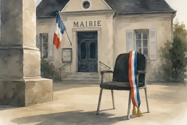 Illustration - Mairie et urne électorale